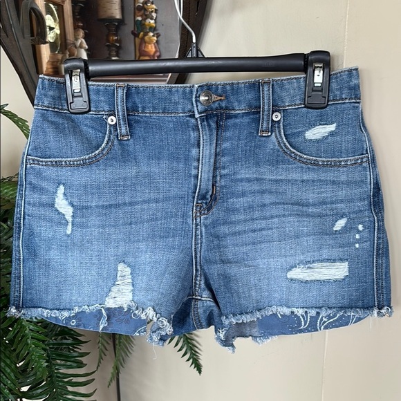 NWOT Aerie Daydream Denim Jean Shorts Distressed Stretch Waist Blue Soft Comfy - Picture 1 of 16